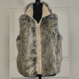 Faux Fur Vest with Zipper